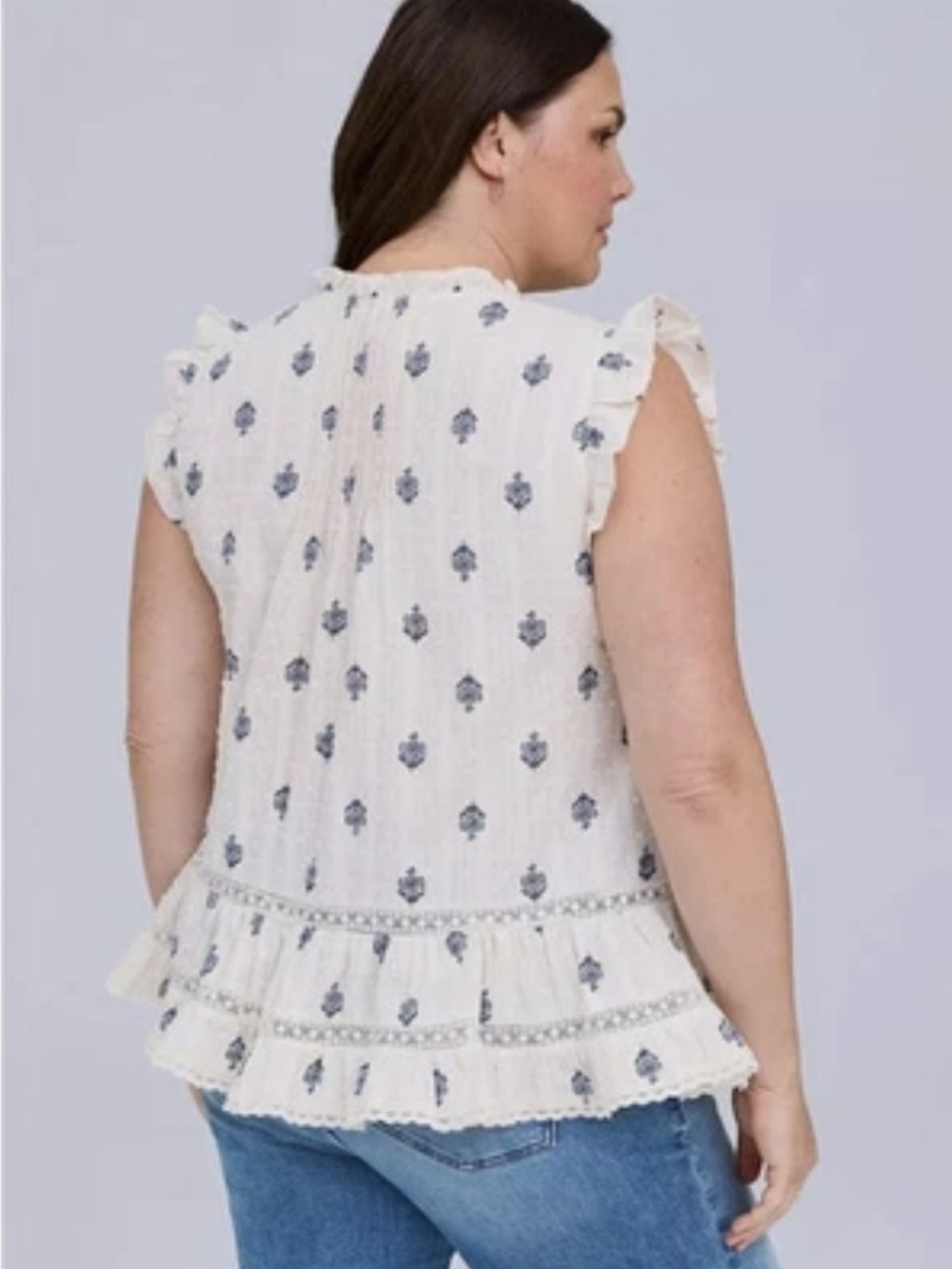 Torrid Belle Isle Pintuck Ruffle Top
